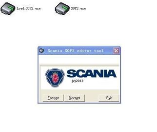Scania sopt Redacteurshulpmiddel Scania VCI 2 sopt Dossier Encryptor/Decryptor met wijzigt Parameters